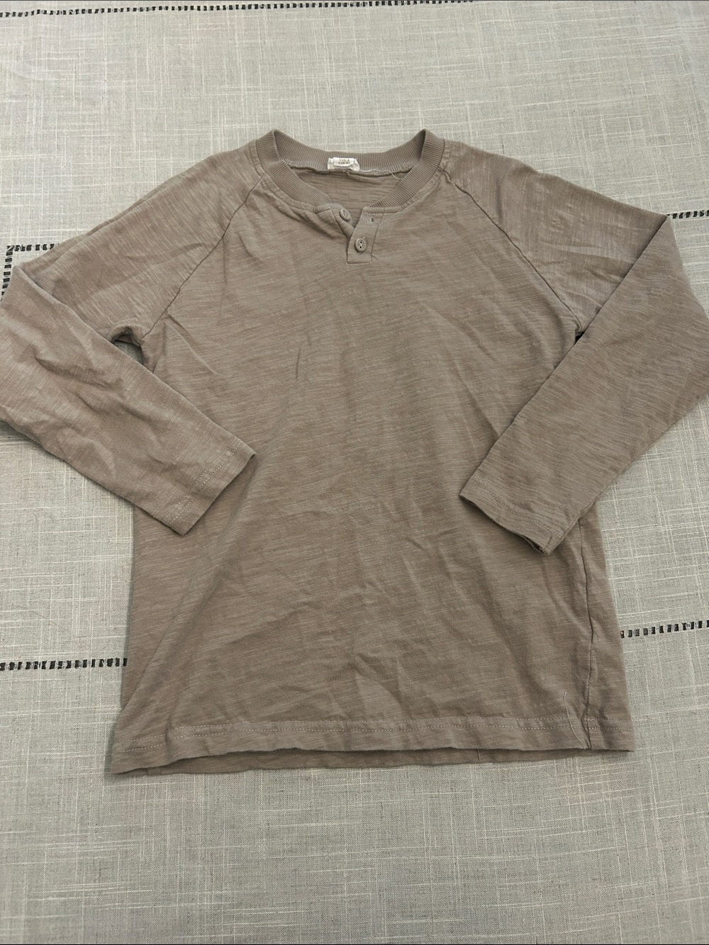 Jamie Kay Long Sleeve Henley Tee in Taupe
